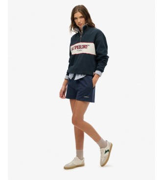 Superdry Effen marineblauwe korte broek