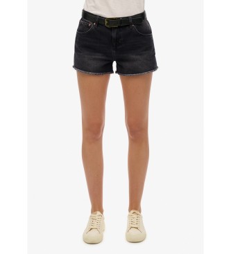 Superdry Svarta midjehga hot shorts