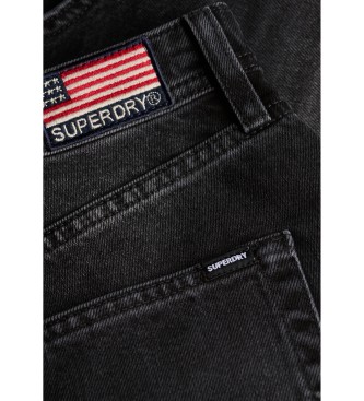 Superdry Svarta midjehga hot shorts