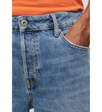 Superdry Pantaloncini di jeans dritti blu