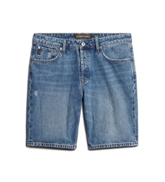 Superdry Modre ravne kratke hlače iz džinsa