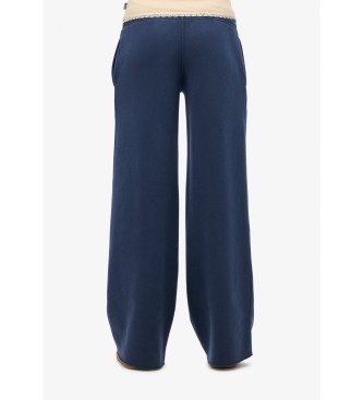 Superdry Pantaloni jogger dritti con effetto lavato blu scuro