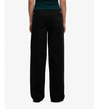 Superdry Pantalon Mid Rise Baggy noir