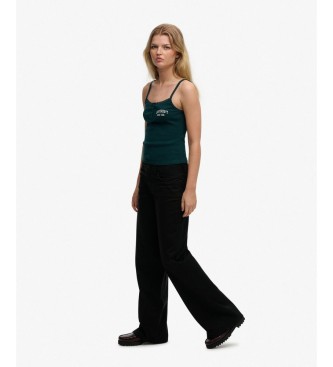 Superdry Pantalon Mid Rise Baggy noir
