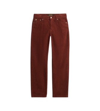 Superdry Pantalon Straight Leg marron