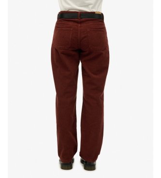 Superdry Pantalon Straight Leg marron