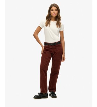Superdry Pantalon Straight Leg marron