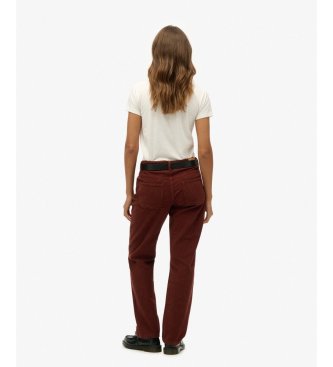 Superdry Pantalon Straight Leg marron