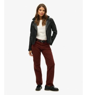 Superdry Pantalon Straight Leg marron