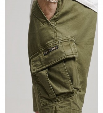 Superdry Organic cotton cargo shorts Core green