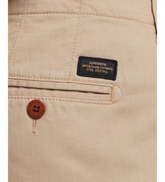 Superdry Pantalones cortos chinos Vintage Officer beige