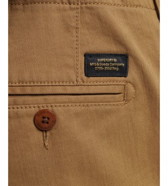 Superdry Kratke hlače Chino Vintage Officer rjave barve
