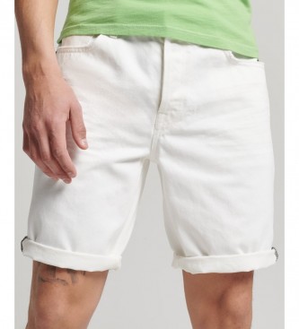 Superdry Pantaloncini dal taglio dritto in cotone biologico vintage bianchi