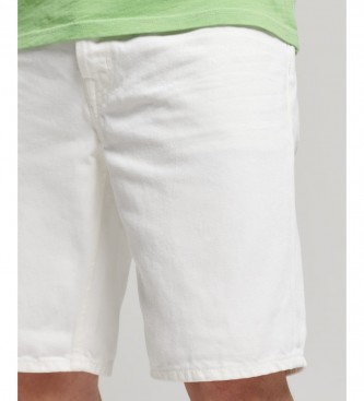 Superdry Organic cotton straight cut shorts Vintage white