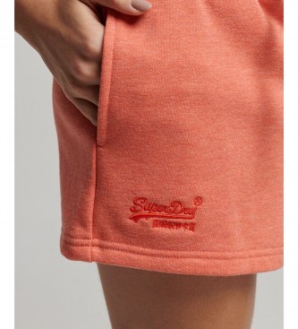 Superdry Pantalones cortos de punto con el logotipo Vintage bordado naranja