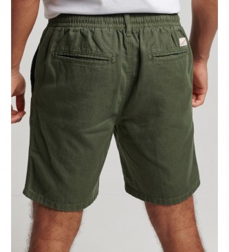 Superdry Pantalones cortos sobreteidos Vintage verde oscuro