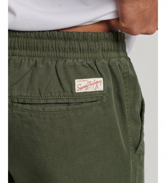 Superdry Pantalones cortos sobreteidos Vintage verde oscuro