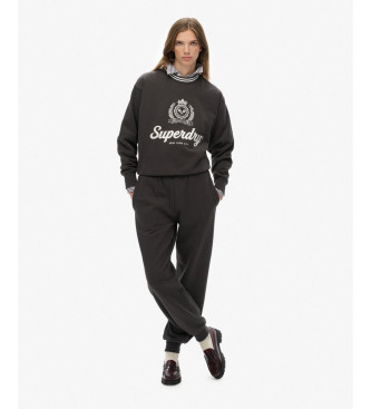 Superdry Country Club Jogger-bukser med manchet, sort