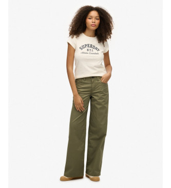 Superdry Green Baggy Chino Trousers