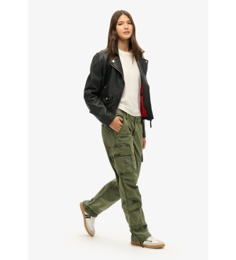 Superdry Lige snit, lavtsiddende cargo-bukser i grn