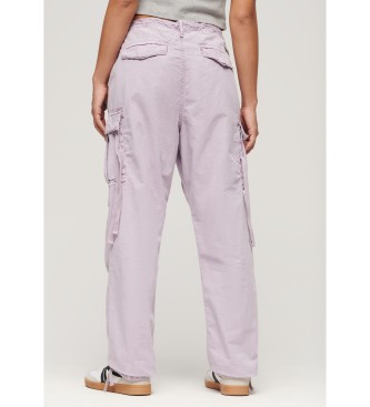 Superdry Pantalon cargo  taille basse For lilac