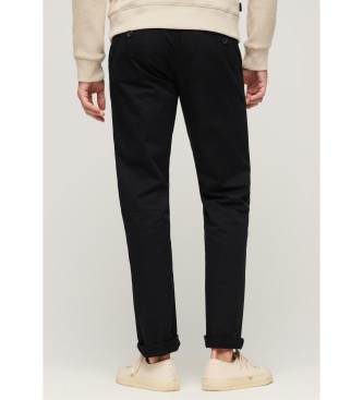 Superdry Black slim fit chino trousers