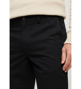 Superdry Black slim fit chino trousers