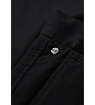 Superdry Czarne spodnie chino slim fit