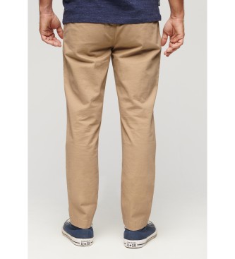 Superdry Brown slim fit chino trousers