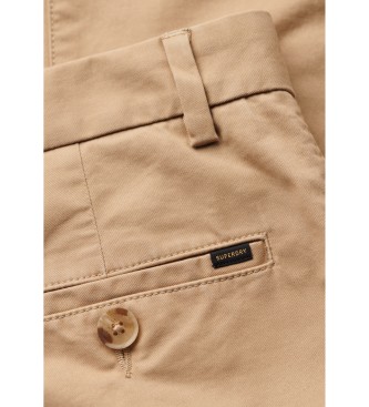 Superdry Brązowe spodnie chino slim fit