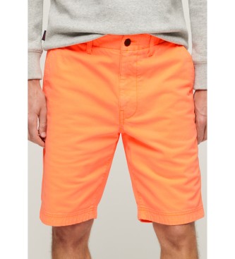 Superdry Officer orange chino shorts