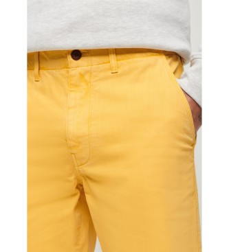 Superdry Pantaloni chino corti ufficiali gialli