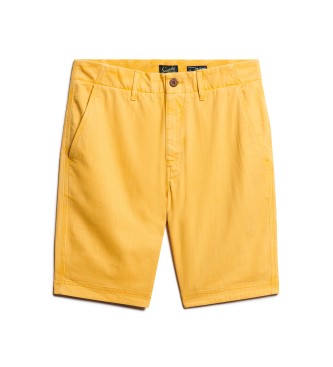 Superdry Pantaloni chino corti ufficiali gialli