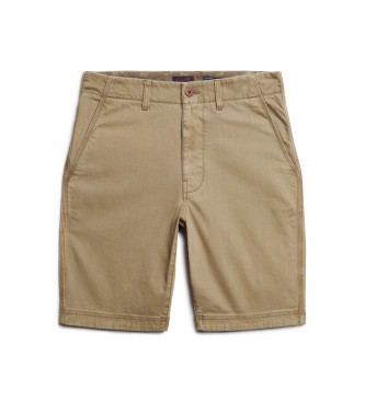 Superdry Officer light brown chino shorts