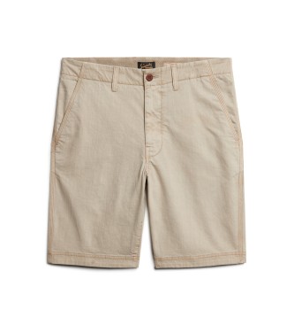 Superdry Officer beige chino shorts