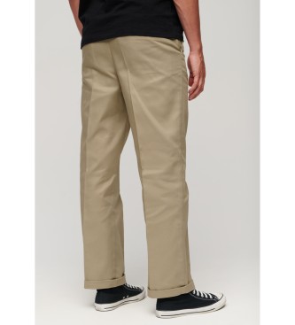 Superdry Brown straight cut chino trousers