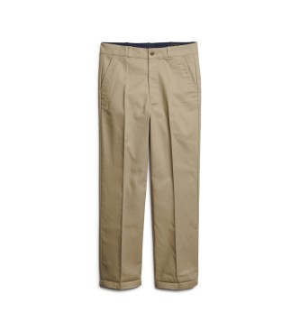 Superdry Brown straight cut chino trousers