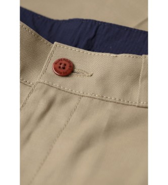 Superdry Rjave hlače chino ravnega kroja