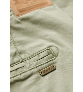 Superdry Klasične hlače chino zelene barve