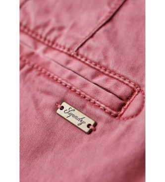 Superdry Klasične hlače chino roza