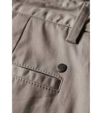 Superdry Sive raztegljive hlače chino