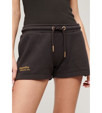 Superdry Bistvene kratke hlače z logotipom črne barve