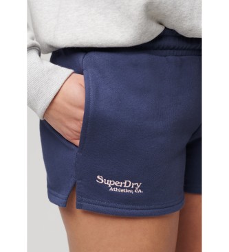 Superdry Pantaloncini con logo essenziale blu scuro