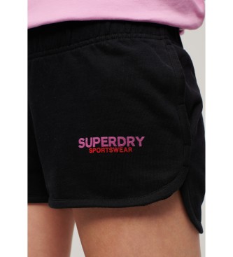 Superdry Pantaln corto Sportswear Racer negro