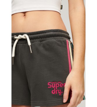Superdry Rainbow logo striped shorts black