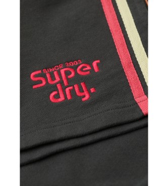 Superdry Pantaln corto con rayas logo Rainbow negro