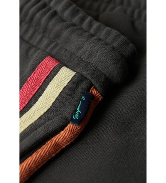 Superdry Pantaloncini neri a righe con logo Rainbow