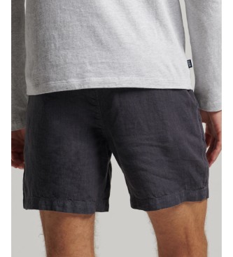 Superdry Leinen-Shorts navy Overdyed