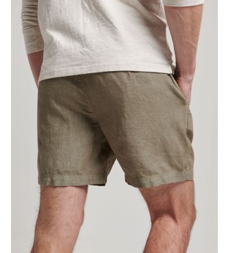 Superdry Shorts in lino sovratinto marrone