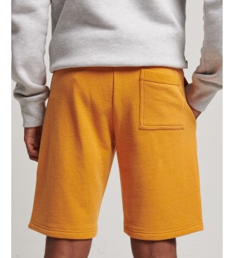 Superdry Knitted shorts with yellow embroidered Vintage logo